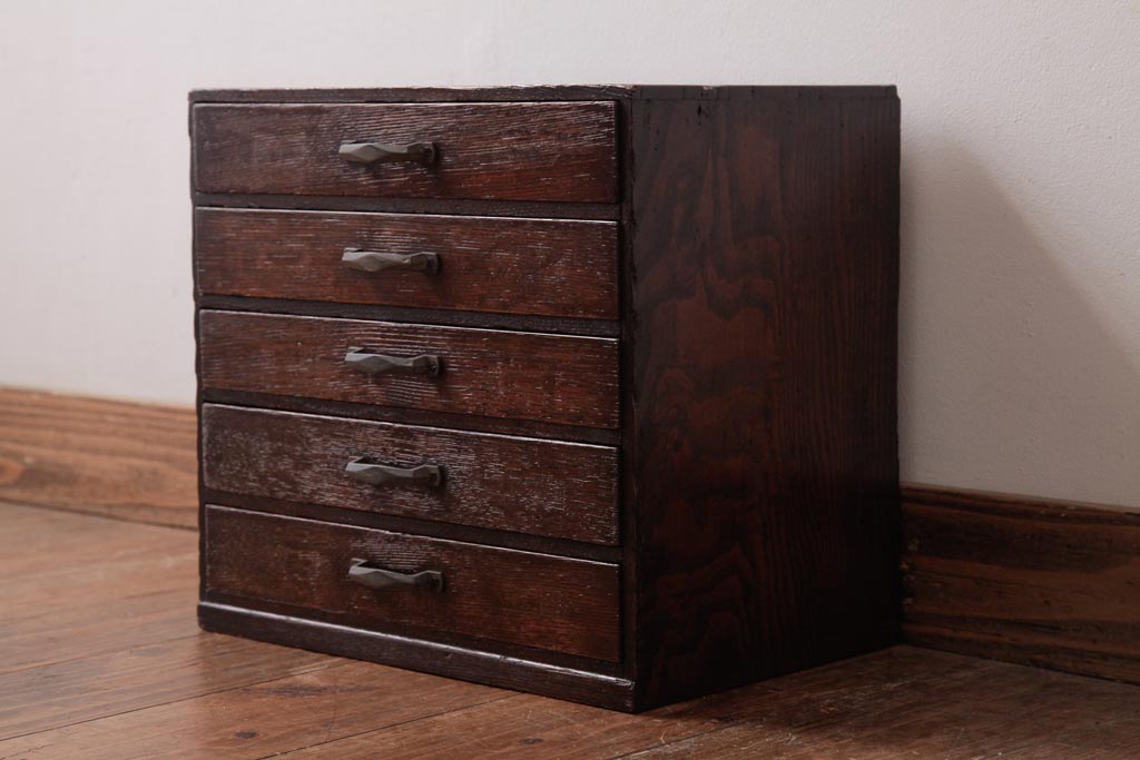 アンティーク家具　和製アンティーク　古い物ならではの風合いが魅力的な小引き出し(小物収納)(R-038418)