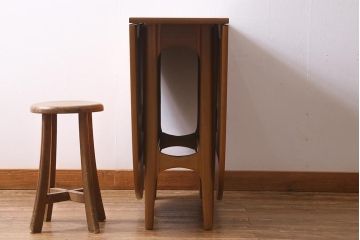 ヴィンテージ家具　北欧ビンテージ　Nathan(ネイサン)社　チーク材　スタイリッシュなデザインが魅力的なバタフライテーブル(エクステンションテーブル)(R-038421)