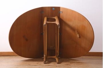 ヴィンテージ家具　北欧ビンテージ　Nathan(ネイサン)社　チーク材　スタイリッシュなデザインが魅力的なバタフライテーブル(エクステンションテーブル)(R-038421)