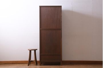 ラフジュ工房オリジナル　古建具リメイク　モールガラス・ダイヤガラスがレトロな雰囲気漂うブックケース(本箱、収納棚、キャビネット)(R-038425)