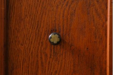 アンティーク家具　和製アンティーク　組子のガラス戸付き　レトロな水屋箪笥(重ね戸棚、収納棚)(R-038430)