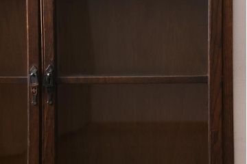 アンティーク家具　昭和初期　三方栗材　味わいのある木味が魅力のレトロな引き出し付き本箱(ブックケース、収納棚)(R-038431)