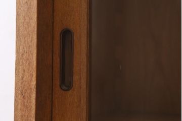 アンティーク家具　和製アンティーク　ナラ材　大正ロマン　上手物!象嵌が目を引く食器棚(収納棚、キャビネット)(R-038438)