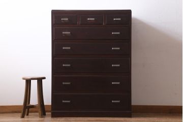 アンティーク家具　和製アンティーク　昭和中期　シンプルさが魅力のチェスト(洋服タンス、引き出し)(R-038440)