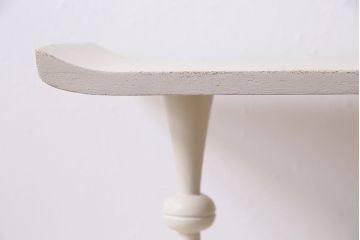 アンティーク家具　昭和中期　ペイント　モールガラス　レトロで可愛らしい雰囲気が魅力の本箱(ブックケース、収納棚、キャビネット)(R-038441)