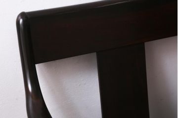 ビンテージ家具　松本民芸家具　#301型曲肘布張イス　シックな雰囲気が魅力の3人掛けソファ(3Pソファ)(R-038443)
