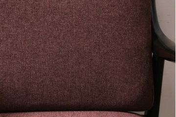 ビンテージ家具　松本民芸家具　#300型曲肘布張イス　シックな雰囲気が魅力の1人掛けソファ(1Pソファ)(R-038444)