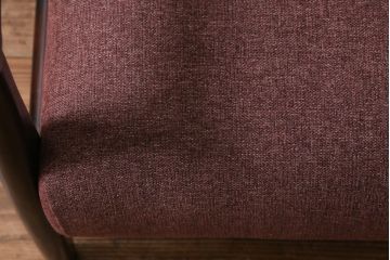 ビンテージ家具　松本民芸家具　#300型曲肘布張イス　シックな雰囲気が魅力の1人掛けソファ(1Pソファ)(R-038444)