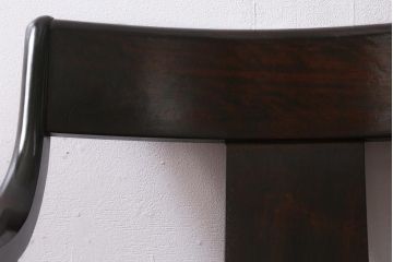 ビンテージ家具　松本民芸家具　#300型曲肘布張イス　シックな雰囲気が魅力の1人掛けソファ(1Pソファ)(R-038444)