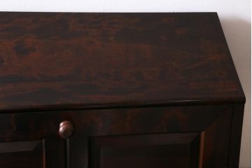 中古　松本民芸家具　収納力たっぷり!シックな佇まいのライティングビューロー(簿記机、在宅ワーク、在宅用ワークデスク)(R-038447)