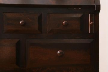 中古　松本民芸家具　収納力たっぷり!シックな佇まいのライティングビューロー(簿記机、在宅ワーク、在宅用ワークデスク)(R-038447)