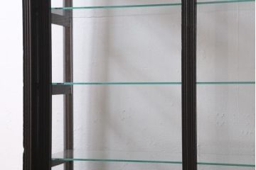 アンティーク家具　和製アンティーク　大正昭和初期　天枠付き!　大正ロマンスタイルにおすすめの薄型ガラスケース(ショーケース、陳列棚)(R-038449)