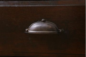 アンティーク家具　和製アンティーク　大正昭和初期　天枠付き!　大正ロマンスタイルにおすすめの薄型ガラスケース(ショーケース、陳列棚)(R-038449)