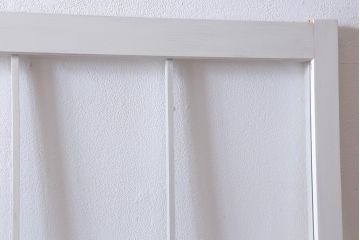 ヴィンテージ建具　ペイント　繊細な花の模様が印象的なガラス戸2枚セット(引き戸、建具、ビンテージ)(R-038451)