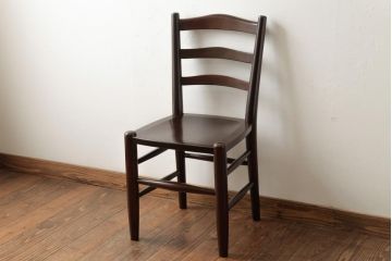 中古　松本民芸家具　シンプルなデザインが魅力的なラダーバックチェア(ダイニングチェア、椅子)(R-038455)
