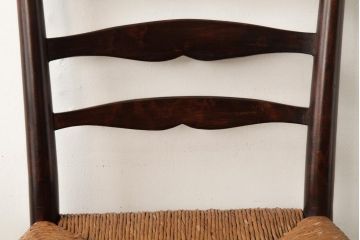中古　松本民芸家具　#63型　ラダーバックのラッシチェア(ダイニングチェア、椅子)(定価約11万円)(R-038456)