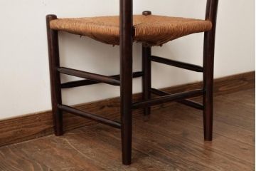 中古　松本民芸家具　#63型　ラダーバックのラッシチェア(ダイニングチェア、椅子)(定価約11万円)(R-038456)