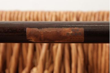 中古　松本民芸家具　#63型　ラダーバックのラッシチェア(ダイニングチェア、椅子)(定価約11万円)(R-038457)