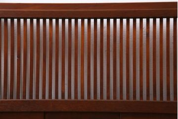 アンティーク建具　昭和中期　味わい深い木味が魅力のガラス入り格子戸2枚セット(引き戸、建具)(R-038461)