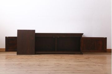 中古　神居民芸家具　樺材　洗練された佇まいが魅力のローボード(サイドボード、テレビボード、収納棚)(R-038463)