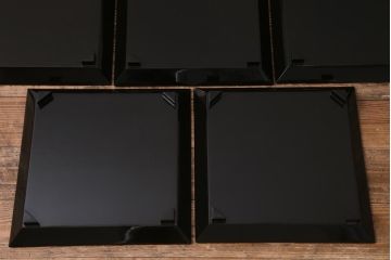 和製アンティーク　アンティーク雑貨　和の風情漂う蒔絵木製お盆5枚セット(お膳、トレー)(R-038466)