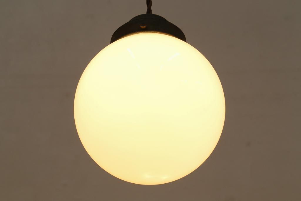 アンティーク照明　昭和初期　懐かしい雰囲気漂うペンダントライト(天井照明、電傘、吊り照明)(R-038469)
