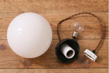 アンティーク照明　昭和初期　懐かしい雰囲気漂うペンダントライト(天井照明、電傘、吊り照明)(R-038469)