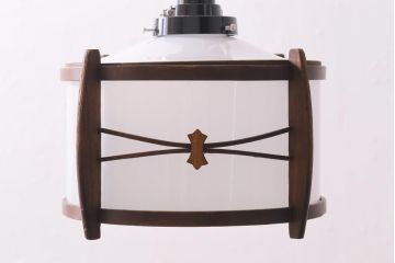 アンティーク照明　昭和初期　和モダンで味わい深い吊り下げ照明(電笠、天井照明)(R-038470)