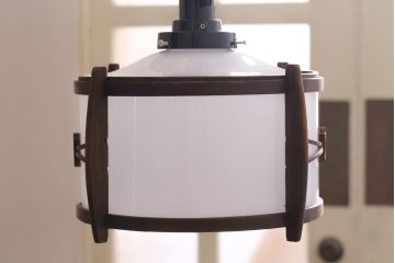 アンティーク照明　昭和初期　和モダンで味わい深い吊り下げ照明(電笠、天井照明)(R-038470)