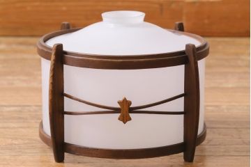 アンティーク照明　昭和初期　和モダンで味わい深い吊り下げ照明(電笠、天井照明)(R-038470)