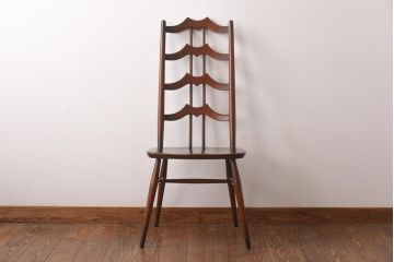 ヴィンテージ家具　イギリスビンテージ　ERCOL(アーコール)　希少!洗練された佇まいのラダーバックチェア(ダイニングチェア、椅子)(R-038471)