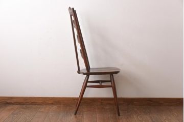 ヴィンテージ家具　イギリスビンテージ　ERCOL(アーコール)　希少!洗練された佇まいのラダーバックチェア(ダイニングチェア、椅子)(R-038471)