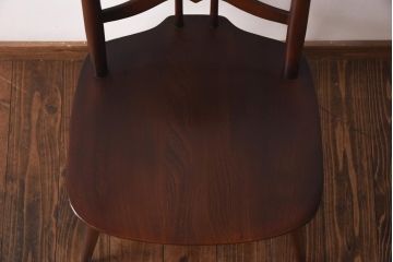 ヴィンテージ家具　イギリスビンテージ　ERCOL(アーコール)　希少!洗練された佇まいのラダーバックチェア(ダイニングチェア、椅子)(R-038471)
