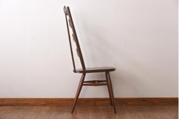 ヴィンテージ家具　イギリスビンテージ　ERCOL(アーコール)　希少!洗練された佇まいのラダーバックチェア(ダイニングチェア、椅子)(R-038474)