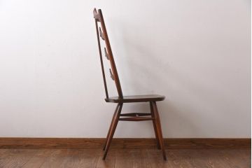 ヴィンテージ家具　イギリスビンテージ　ERCOL(アーコール)　希少!洗練された佇まいのラダーバックチェア(ダイニングチェア、椅子)(R-038475)