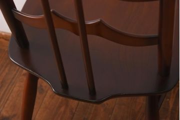 ヴィンテージ家具　イギリスビンテージ　ERCOL(アーコール)　希少!洗練された佇まいのラダーバックチェア(ダイニングチェア、椅子)(R-038475)