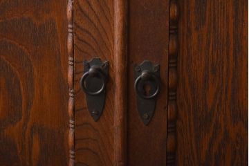 アンティーク家具　和製アンティーク　昭和レトロ　独特の木目が楽しめる古い本箱(収納棚、ブックケース)(R-038482)