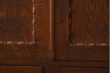 アンティーク家具　和製アンティーク　昭和レトロ　独特の木目が楽しめる古い本箱(収納棚、ブックケース)(R-038482)