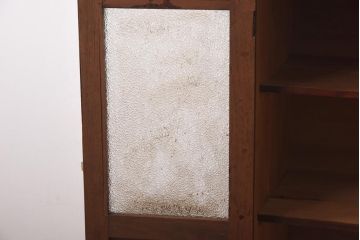 アンティーク家具　和製アンティーク　ダイヤガラス　レトロな雰囲気が味のある古い本箱(収納棚、ブックケース)(R-038483)