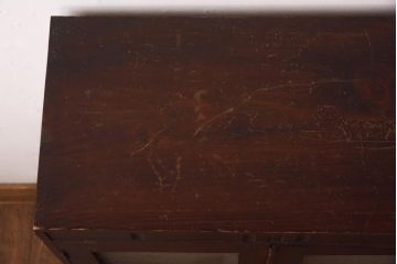 アンティーク家具　和製アンティーク　ダイヤガラス　レトロな雰囲気が味のある古い本箱(収納棚、ブックケース)(R-038483)