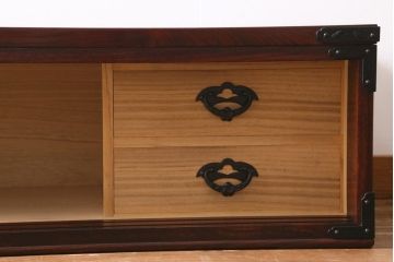 中古　民芸家具　岩谷堂箪笥　渋い色味が格好いいテレビ台(テレビボード、ローボード、サイドボード)(R-038513)