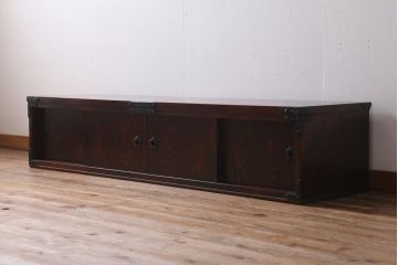 中古　民芸家具　岩谷堂箪笥　渋い色味が格好いいテレビ台(テレビボード、ローボード、サイドボード)(R-038513)