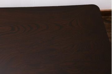 アンティーク家具　大正昭和初期　総ケヤキ材　天板一枚板　高級感漂う大振りの角ちゃぶ台(座卓、ローテーブル)(R-038516)