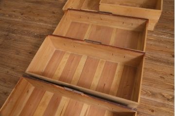 アンティーク家具　和製アンティーク　明治期　古い木の質感が渋い重ね衣装箪笥(引き出し、チェスト)(R-038518)