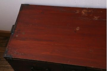 アンティーク家具　和製アンティーク　明治期　古い木の質感が渋い重ね衣装箪笥(引き出し、チェスト)(R-038518)