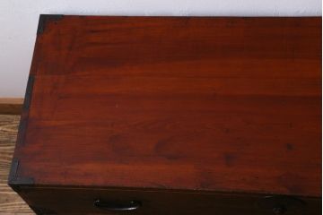 アンティーク家具　最上箪笥リメイク　引き出しが扉に!使い勝手の良い脚付きテレビ台(リビングボード、ローボード、収納棚)(R-038521)