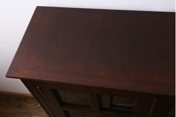 中古　松本民芸家具　洋の雰囲気を感じるA型面取書棚(ブックケース、本箱、キャビネット)(定価約44万7000円)(R-038528)