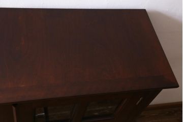 中古　松本民芸家具　洋の雰囲気を感じるA型面取書棚(ブックケース、本箱、キャビネット)(定価約44万7000円)(R-038528)