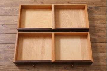 中古　松本民芸家具　シックな佇まいが魅力のG-1型面取り食器棚(収納棚、カップボード)(R-038531)