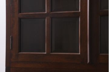 中古　松本民芸家具　シックな佇まいが魅力のG-1型面取り食器棚(収納棚、カップボード)(R-038531)